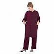 Betty Dain Crinkle Nylon Big Shirt Snap Burgandy