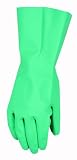 Wells Lamont 178M 15 Mil Nitrile 13-Inch Gauntlet, Flocked Lined, Emboss Grip, Color: Green, Medium
