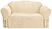 Soft Micro Suede Solid Beige / Tan / Khaki Loveseat Cover Slipcover