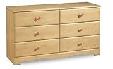 Country Style Romantic Pine Finish Double Dresser