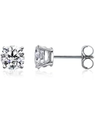 14k White Gold Round Diamond Stud Earrings (0.41 cttw F-G Color, SI2 Clarity)