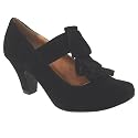 Womens Suede T Bar Ruffled Court Shoes