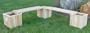 All Maine Bucket D098 Three 16 Cube Planters with 2 Benches