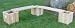 All Maine Bucket D098 Three 16 Cube Planters with 2 Benches