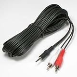 3 5 MM Stereo Male to Two RCA Male Cable 25 ft