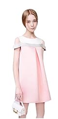Polyester Off the Shoulder Sleeveless Summer Colorblocking Round Neck Evening Dress/Party Dress 