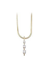 14K Yellow Gold Diamond Three-Stone Pendant - 0.54 Ct. -- LIFETIME WARRANTY