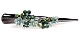 Green Frangipani Flower Crystal Alligator Clip