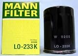 MANN　ｵｲﾙﾌｨﾙﾀｰ　LO-233K　（日産／キャラバン・ホーミー　ディーゼル）　【型式：KC･KG-CWMGE24 初年：96/08-01/04】【型式：KC･KG-VWE24 初年：96/08-01/04】【型式：KC･KG-VWGE24 初年：96/08-01/04】【型式：KG-VWME24 初年：97/05-01/04】【型式：KC･KG-VWMGE24 初年：96/08-01/04】 サントラ