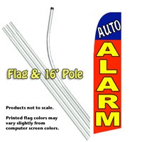 Auto Alarm (Blue/Red) Feather Banner Flag Kit (Flag & Pole)