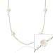 Sterling Silver Iridescent Genuine Freshwater Cultured Round White Coin Pearl leaf link Long Necklace 30