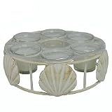 Seashell Patio Umbrella Citronella Candle Holder Centerpiece - Scallop Sea Shells