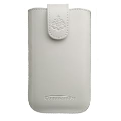 Handytasche Commander Elegance DeLuxe Leder wei� f�r Galaxy S2 (i9100)