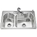 Tools & Hardware : KOHLER K-3361-4-NA Staccato Large/Medium Self-Rimming Kitchen Sink