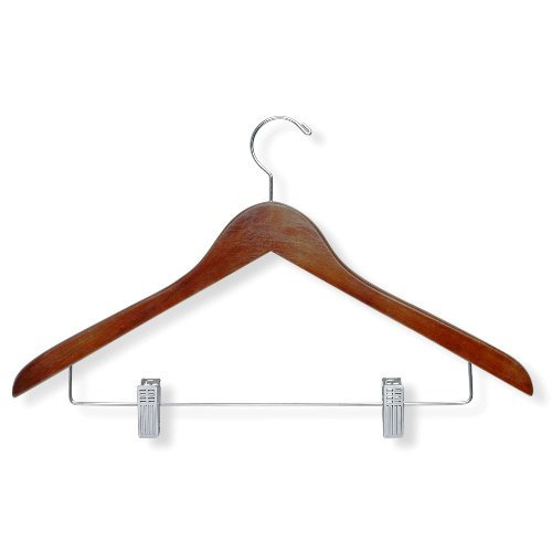 Honey-Can-Do HNGZ01210 Wood Suit Hangers with Clips, 9-Pack, Cherry