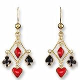 Clearly Charming Poker Vermeil and Enamel Earrings