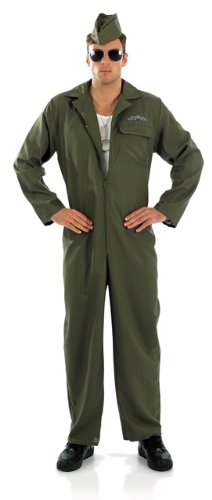 80s Top Gun Aviator Male Fancy Dress Costume - L (Chest 42-44in)