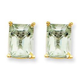 Genuine IceCarats Designer Jewelry Gift 14K 9X7 Emerald Green Amethyst Earring