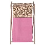 Baby and Kids Clothes Laundry Hamper for Cheetah Girl Pink and Brown Bedding Sets
