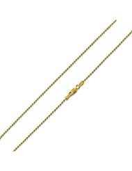 14K Gold Plated Silver Italian Bead Chains 1.8MM (16", 18", 20", 22", 24", 30" Inch Lengths)