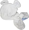 Ex Store White Baby Bear Hat & Mitten Sets Newborn