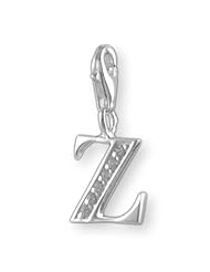 MELINA Charms clip on pendant letter Z sterling silver 925 zirconia