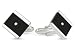 Sterling Silver Onyx and Diamond Cufflinks