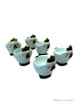Set 4 Ceramic Chicken Polka Dot Egg C...