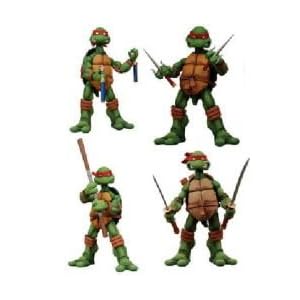Neca TMNT Teenage Mutant Ninja Turtles Action Figures in Tube Packaging - Set of 4