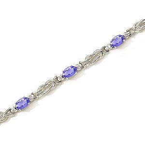 14kt Gold Love Knot Diamond and Tanzanite Bracelet by
