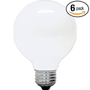 GE Lamps 12982 G25 Incandescent Soft White Globe Light Bulb, 25-Watt, 6-Pack by 