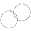 925 Sterling Silver 2 Inch Diamond Cut Hoop Earrings