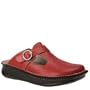 Eastland Women's Clogwork Ornamented Shoes,Red Leather,9 M US