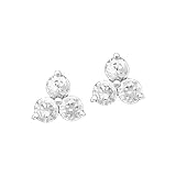 3 Cubic Zirconia Sterling Silver Earrings