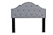 Container Furniture Direct Horton Collection Contemporary Button-Tufted Upholstered Fabric Bedroom Headboard, Grey