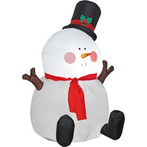 Christmas Outdoor Decor: Airblown Inflatable Chubby Snowman Christmas Decor