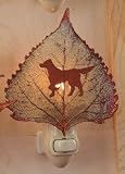 Buddy Silhouette on Real Iridescent Cottonwood Leaf Night Light
