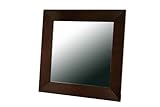 Baxton Studio Daffodil Dark Brown Wood Frame Modern Mirror, Square