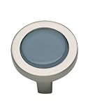 Tools & Hardware : Atlas Homewares 229-BLU/BRN 1-1/4-Inch Spa Blue Round Knob, Brushed Nickel