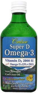Carlson Labs Super D Omega3 Natural Vitamin D, 8.4 Ounce Glass Bottle Picture