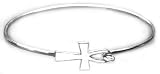 Sterling Silver Egyptian ANKH Latching Bangle Bracelet