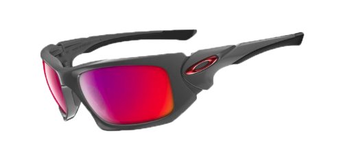 Oakley Asian Fit Scalpel Men\'s Sunglasses - Dark Grey w/ Positive Red Iridium Lens