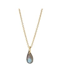 Baroni Faceted Teardrop Necklace in 24K Gold Plate over Sterling with Labradorite