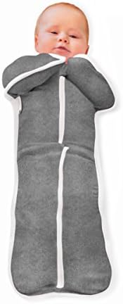 Bebemooi Sleephack: 100% Cotton Natural Sleeved Sleeper (Large, Gray)