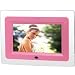 August DPF703P Multifunction 7" LCD Digital Photo Frame with Built-in Internal Memory, Calendar & Alarm Clock - Pink Clear