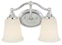 Murray Feiss VS10502-CH Two-Light Claridge Collection Vanity Strip, Chrome with White Opal Acid Etch Glass Shades