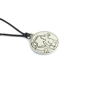 Luis, Celtic Astrology Two Sided Pewter Pendant on Cord Necklace