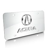 Acura 3D Logo and Nameplate Chrome Steel License Plate, Official Licensed