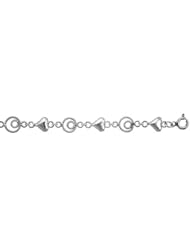 Sterling Silver Charm Bracelet w/ Puffed Hearts