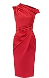 NoeMie Women Summer New Elegance Fold Dress,Red